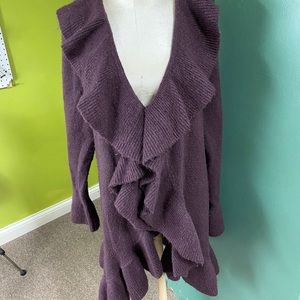 Dark Mauve/ Purple Long Cardigan/Tunic Sweater